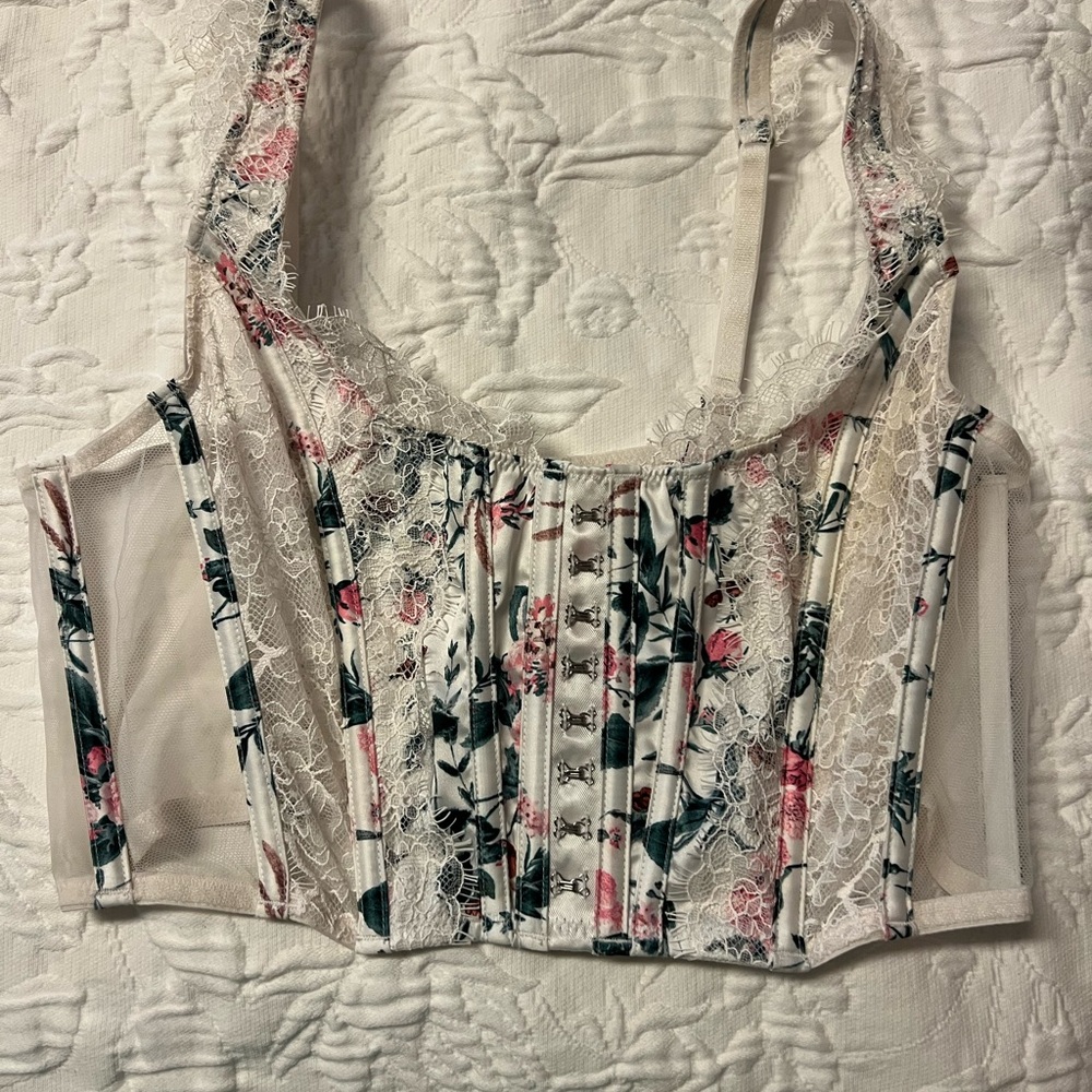 Victoria's Secret White Cream Bustier Crop Top
